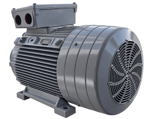 Motor elétrico cinza isolado